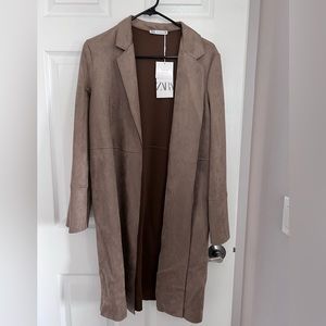 ZARA suede trench cardigan